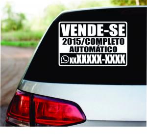 Adesivo Vende-se vinil 30x20cm 4x0 Brilho Com Recorte e Mascara 