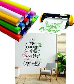 Adesivo Recorte Eletrônico Vinil  1x0 Brilho Com Mascara de Transferência 