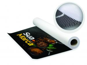 Adesivo Perfurado Vinil Perfurado  4x0 Brilho Sem Acabamento 