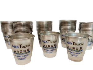 Copo de Alumínio Aluminio 280ml 4x0 Adesivo Vinil Recorte Eletronico Impressão Colorida Frente