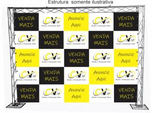 Backdrop Lona Impressa com ilhós Lona 440g   Brilho Ilhós 