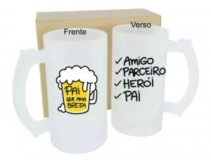 Caneca de Chopp Vidro Jateada Vidro   Jateado  